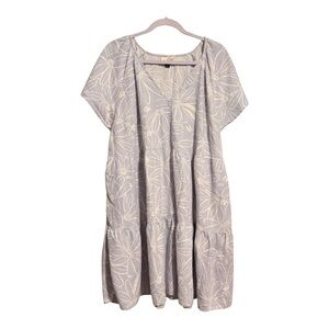 Universal Thread Blue Floral V-Neck Tiered Dress